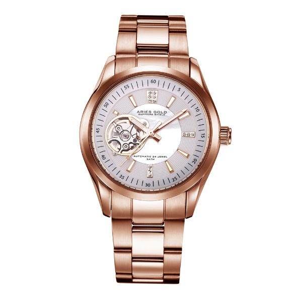 ARIES GOLD AUTOMATIC INSPIRA ROSE GOLD STAINLESS STEEL L 9003 RG-WMOP WOMEN'S WATCH